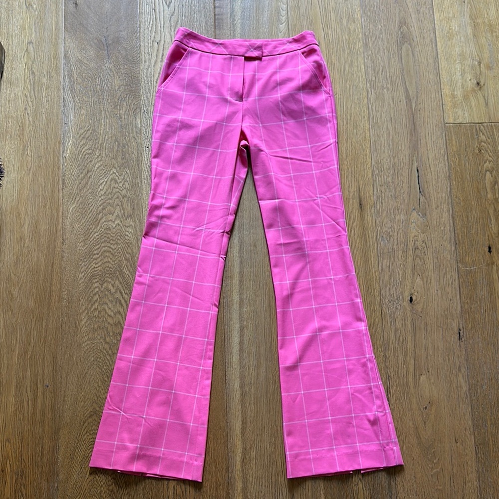 Trina Turk Pink Plaid Pants, sz. 0